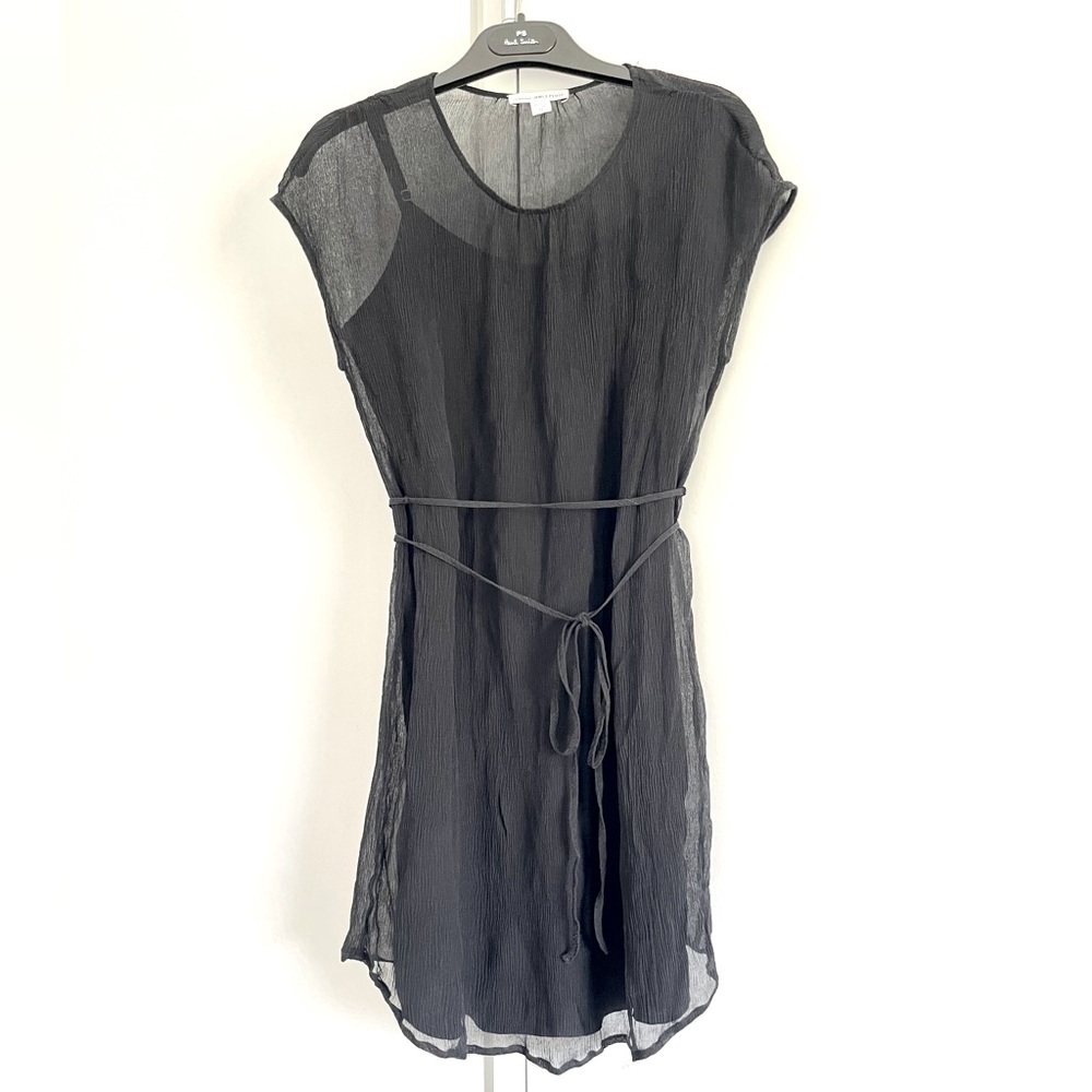 James Perse Semi Sheer Silk Chiffon Mini Dress